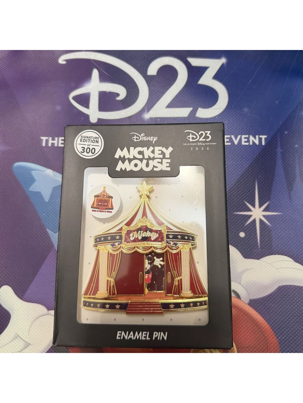 Disney D23 2026 Boxlunch Exclusive Mickey Mouse Big Top Circus Tent Pin LE 300